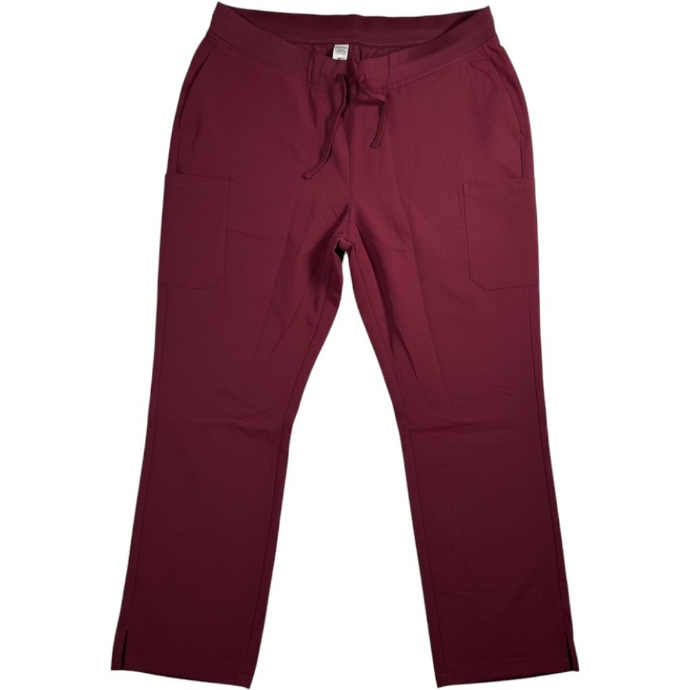 Mandala Women's Cargo Scrub Pants Wine 2XL Stretch Medical Nurse NWT